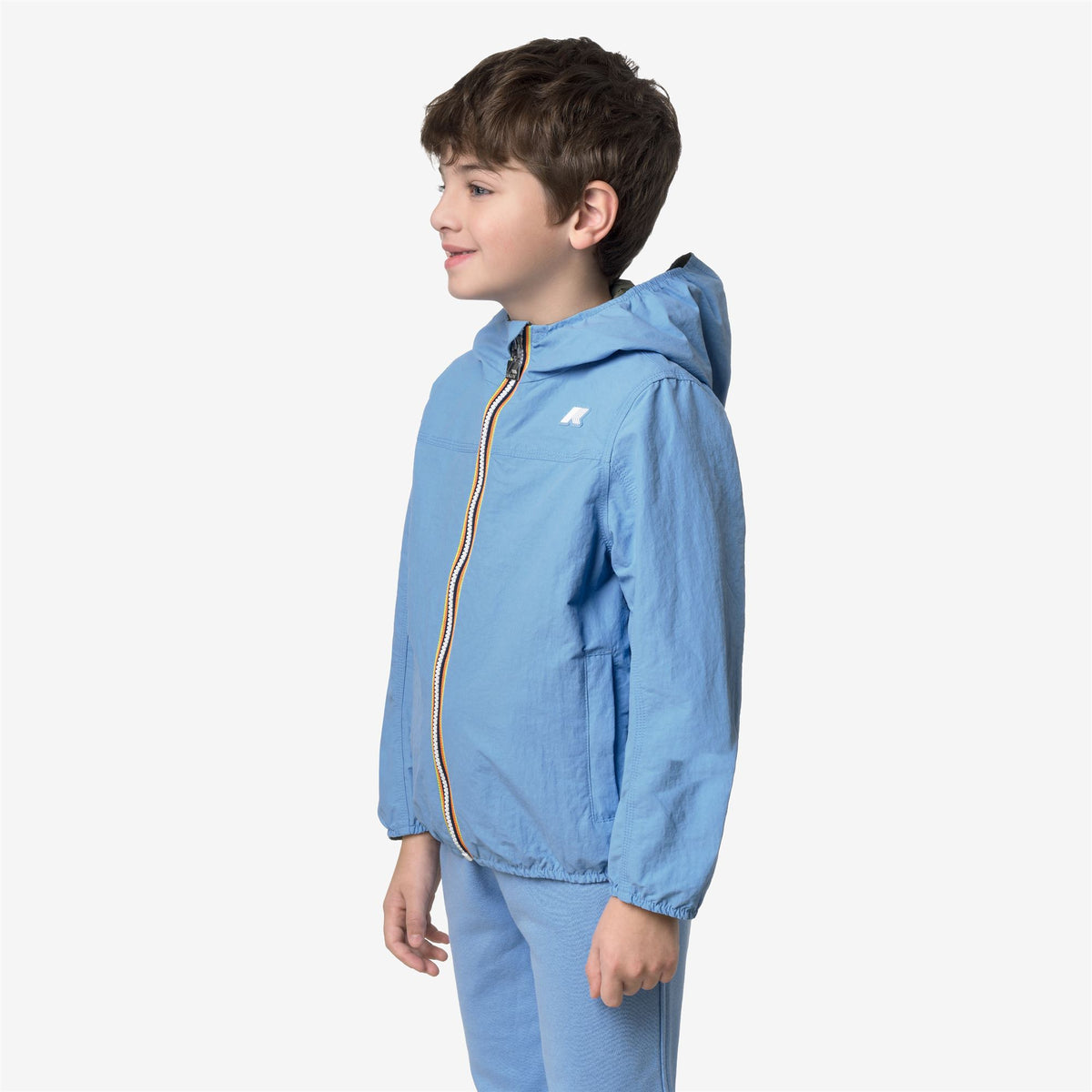 Jackets_Boy_P. JAKE COTTON  DOUBLE_Short_Blue Cielo - Green Lichen - Commercial 5