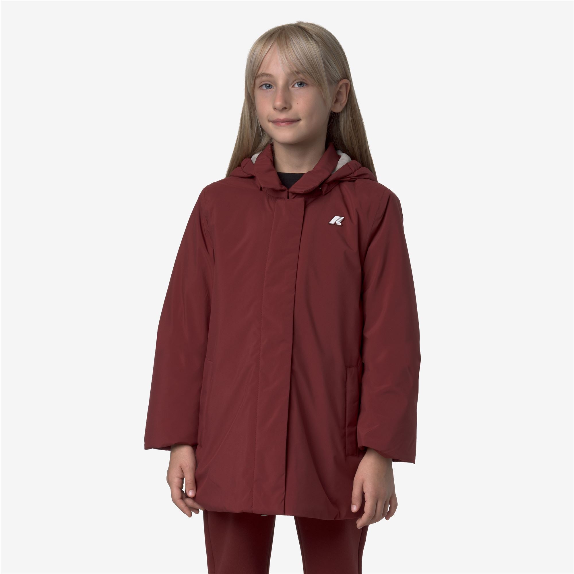 Jackets_GIRL_P. MORESE SOFT TOUCH MARMOTTA_3/4 Length_Red Syrah - Grey Goat - Commercial 4