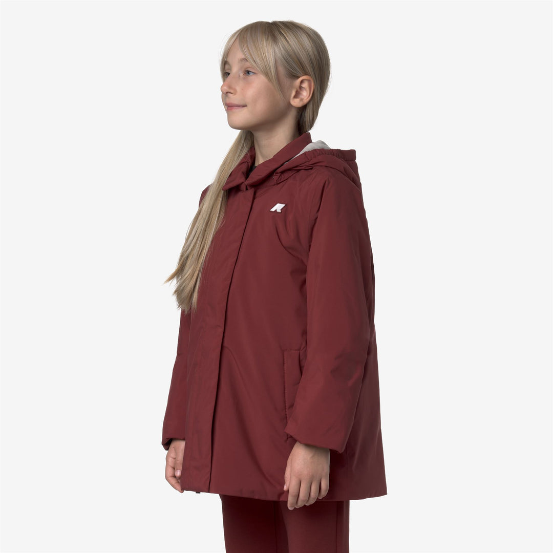 Giacca rossa da bambina, lunghezza 3/4, morbida al tatto main