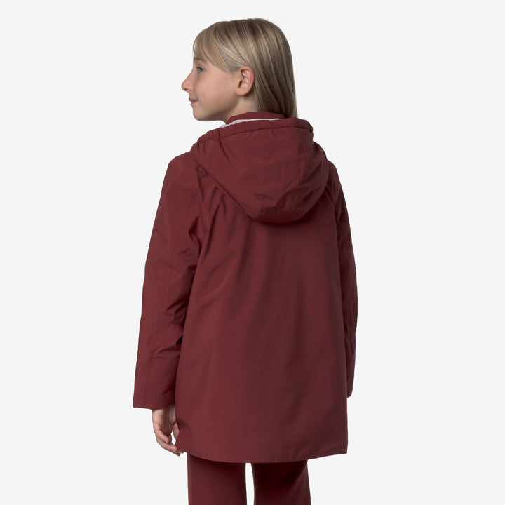 Giacca rossa da bambina, lunghezza 3/4, morbida al tatto 6