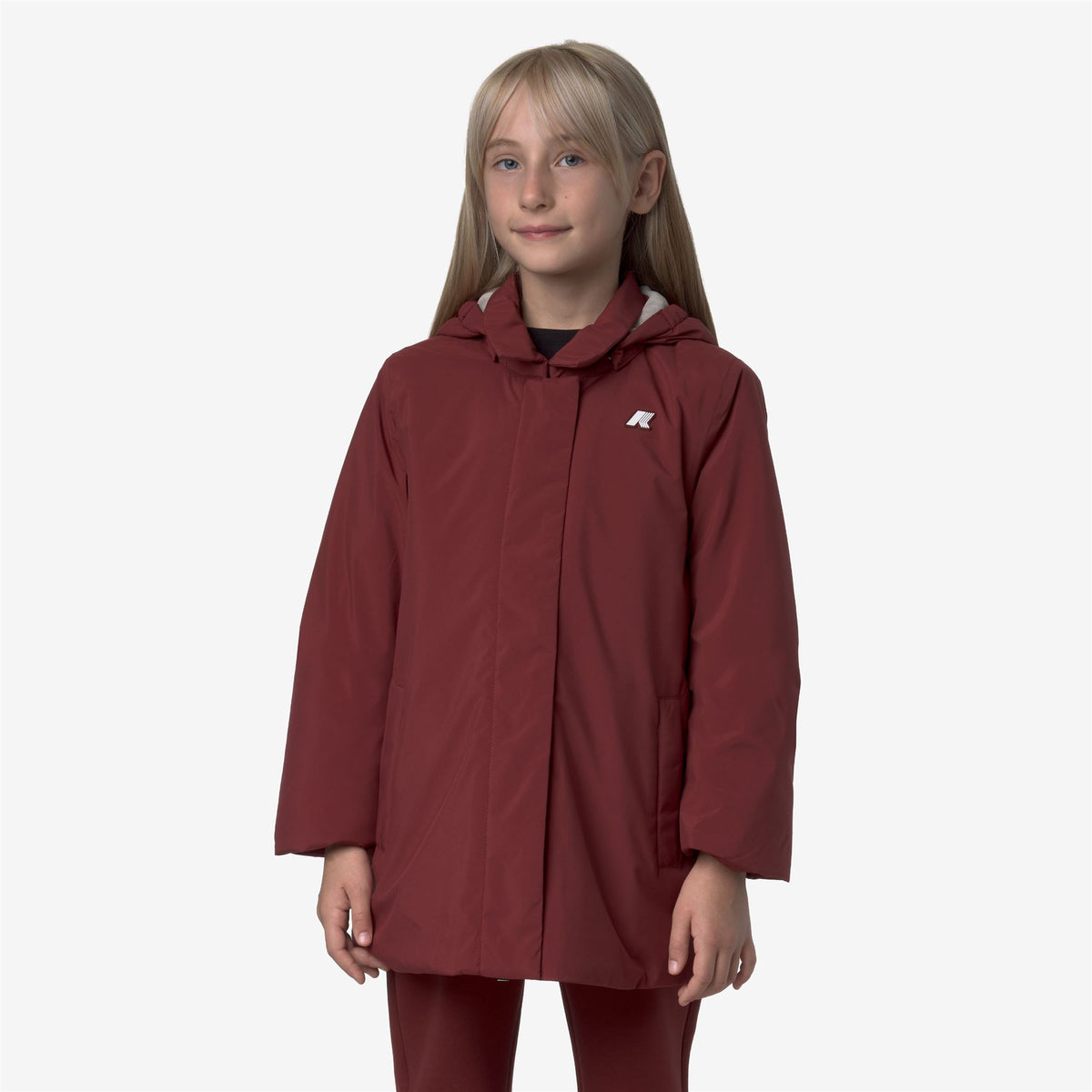 Jackets_GIRL_P. MORESE SOFT TOUCH MARMOTTA_3/4 Length_Red Syrah - Grey Goat - Commercial 4