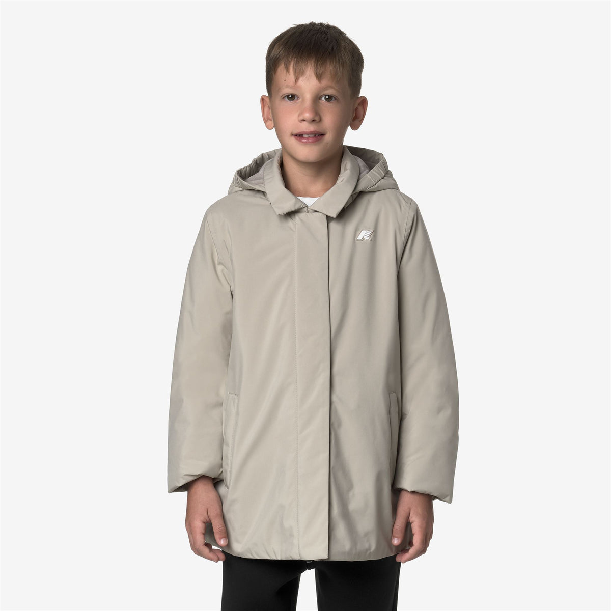 Jackets_GIRL_P. MORESE SOFT TOUCH MARMOTTA_3/4 Length_Beige Cashmere - Grey Goat - Commercial 4