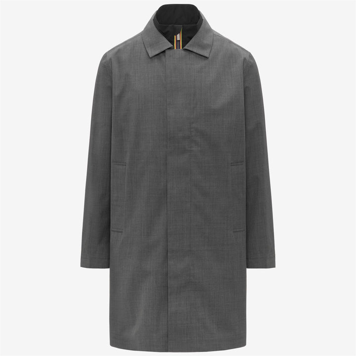 Chaqueta de lana impermeable de 3/4 de longitud para hombre, color gris 1