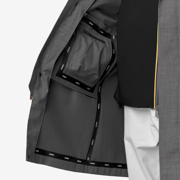 Chaqueta de lana impermeable de 3/4 de longitud para hombre, color gris 3