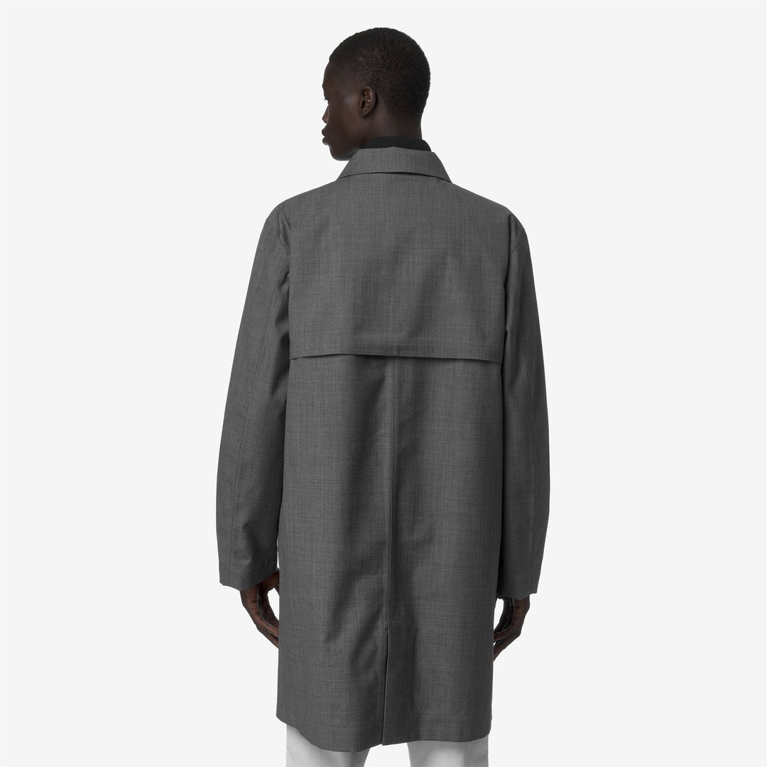 Chaqueta de lana impermeable de 3/4 de longitud para hombre, color gris main