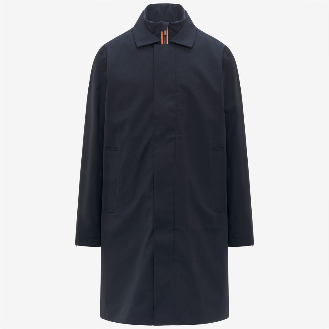 Chaqueta de lana aislante azul de 3/4 de largo para hombre 01