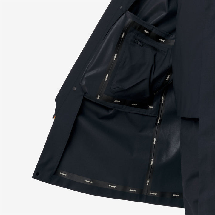 Chaqueta de lana aislante azul de 3/4 de largo para hombre 3