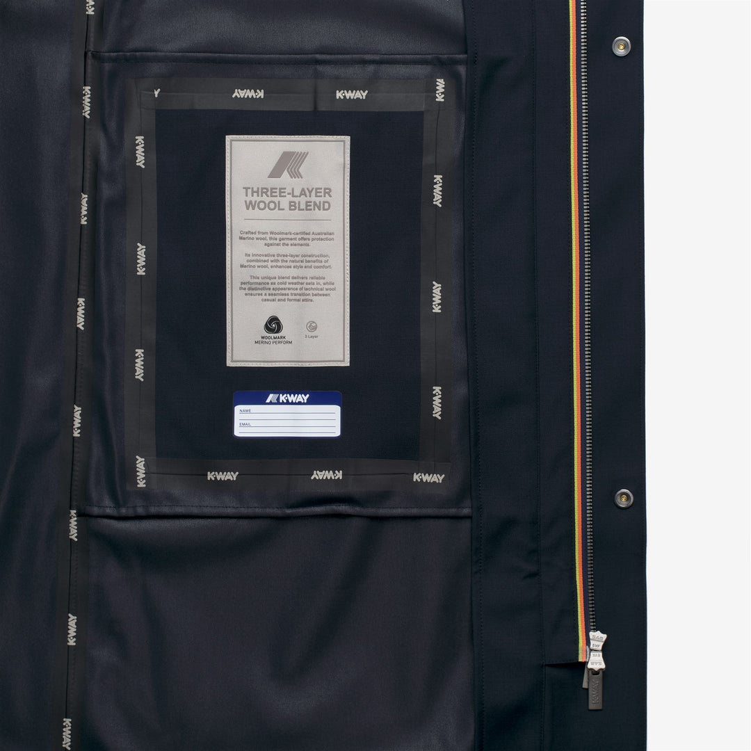 Chaqueta de lana aislante azul de 3/4 de largo para hombre main