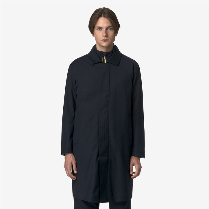 Chaqueta de lana aislante azul de 3/4 de largo para hombre 5