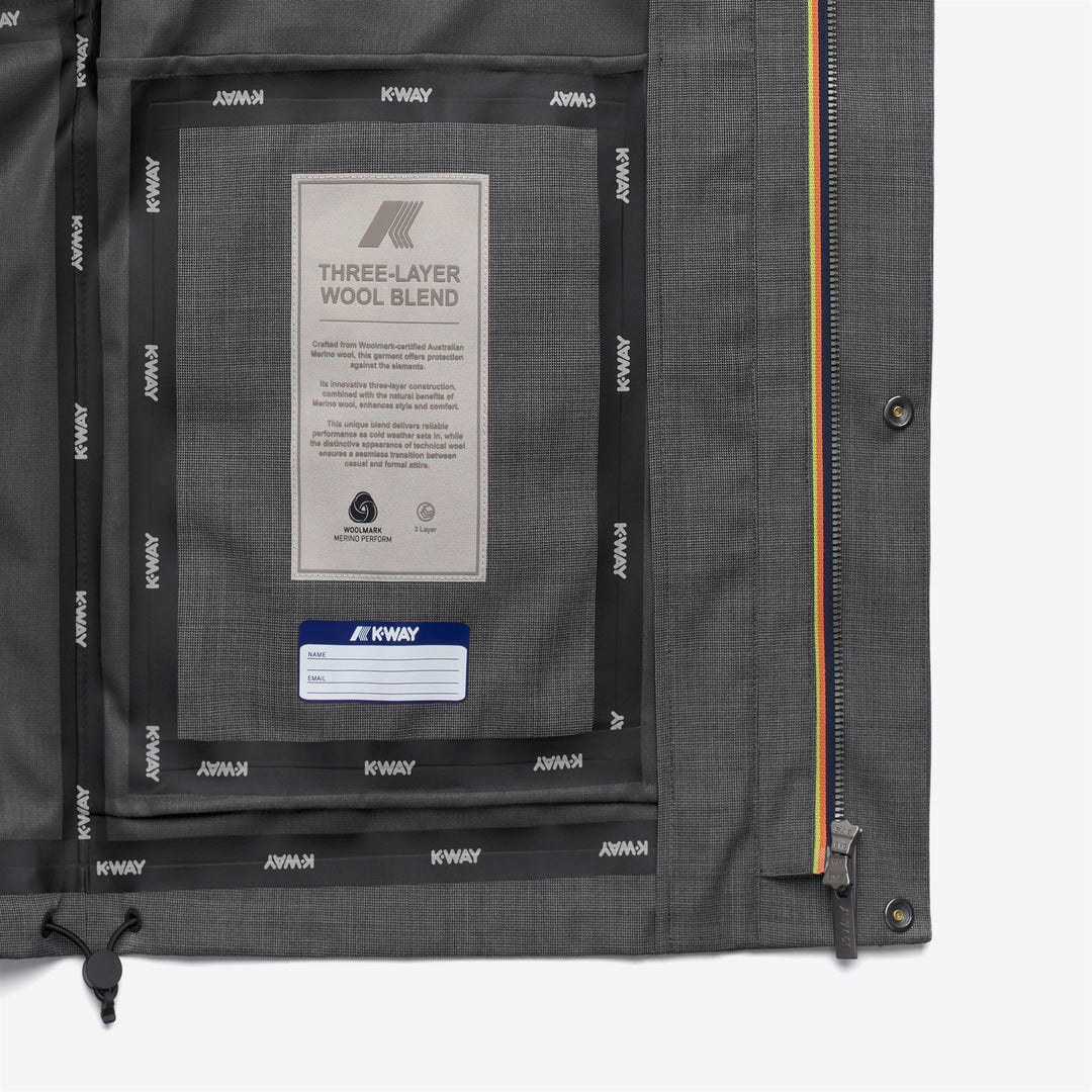 Chaqueta corta gris impermeable con chaleco desmontable para hombre main