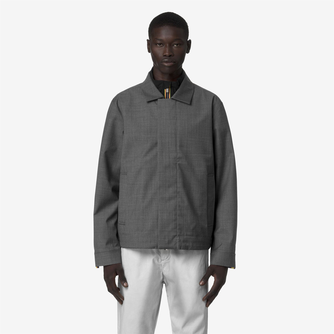 Chaqueta corta gris impermeable con chaleco desmontable para hombre main