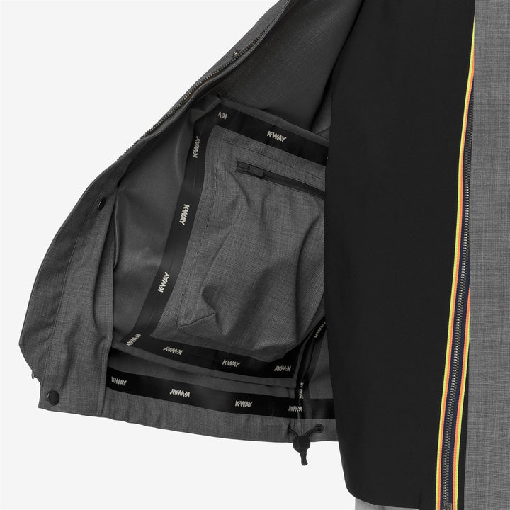 Chaqueta corta gris impermeable con chaleco desmontable para hombre 3