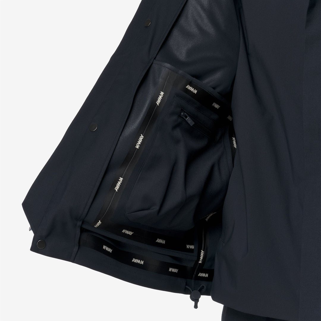 Chaqueta corta azul impermeable para hombre con chaleco desmontable main