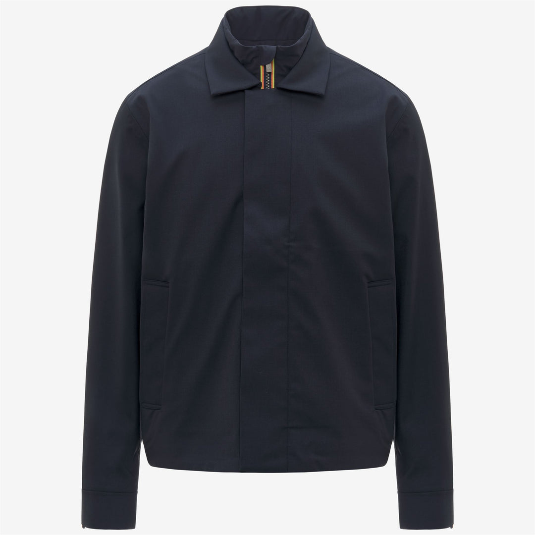 Chaqueta corta azul impermeable para hombre con chaleco desmontable 01