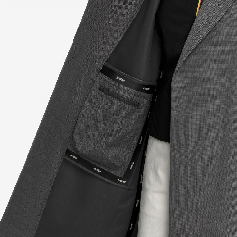 Grey Women's Long Tailored Coat with Detachable Vest 02