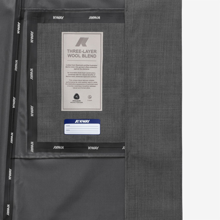 Abrigo largo gris de mujer con chaleco desmontable 4