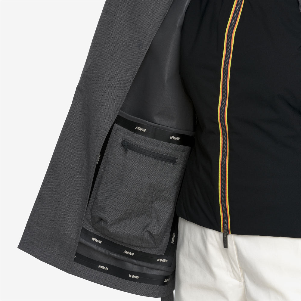 Chaqueta entallada de entretiempo para mujer, color gris, con chaleco desmontable 02