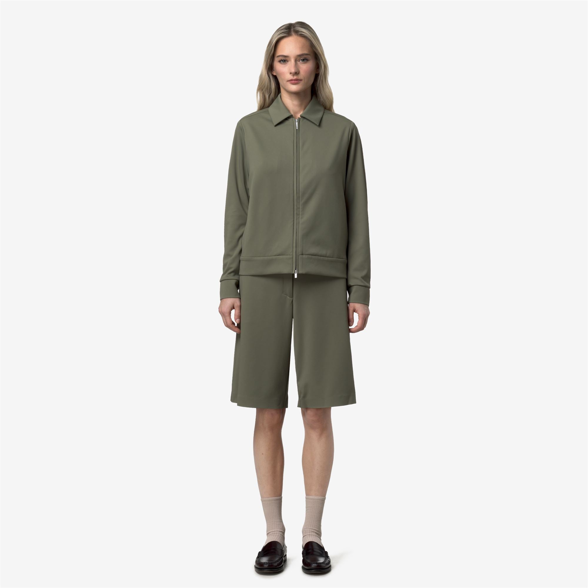 Fleece_Woman_ISY SL SPACER_Jacket_Green Lichen - Commercial 4