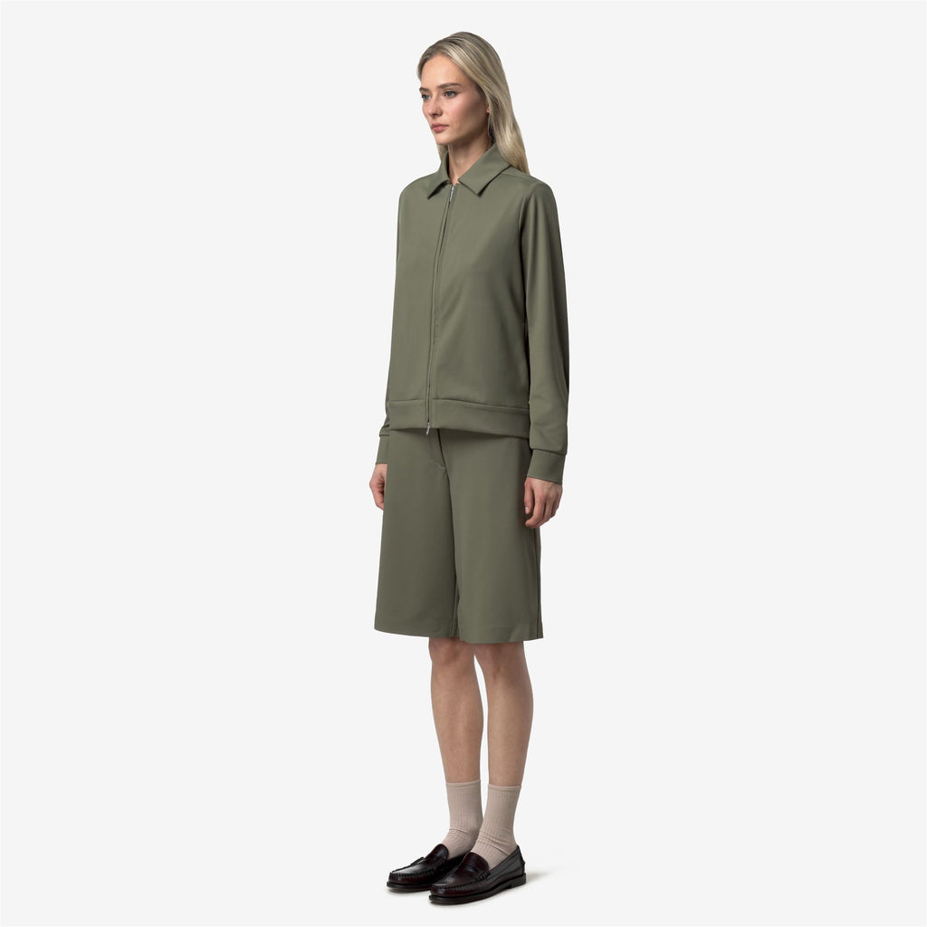 Fleece_Woman_ISY SL SPACER_Jacket_Green Lichen - Commercial 5