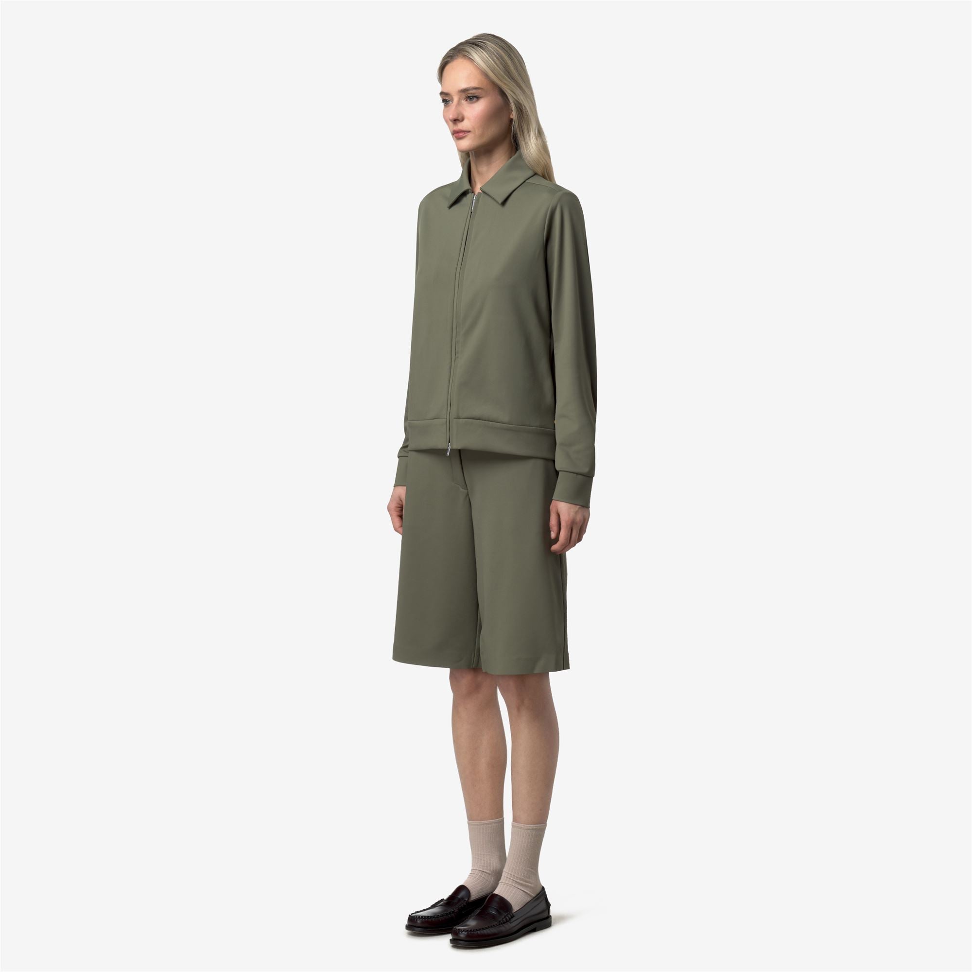 Fleece_Woman_ISY SL SPACER_Jacket_Green Lichen - Commercial 5