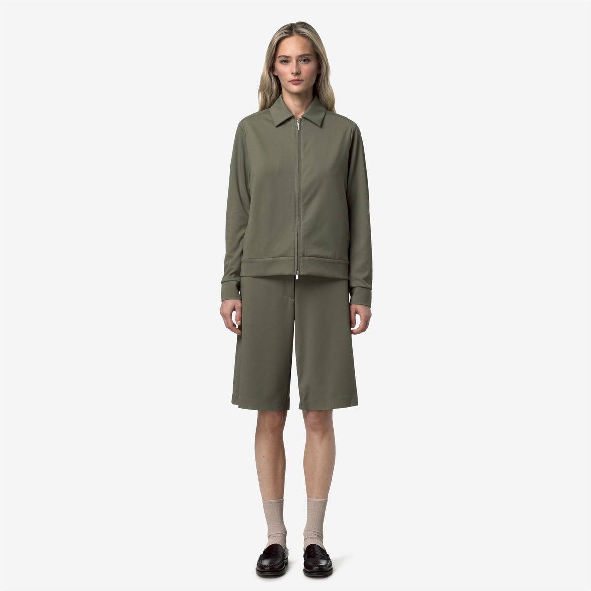 Fleece_Woman_ISY SL SPACER_Jacket_Green Lichen - Commercial 4