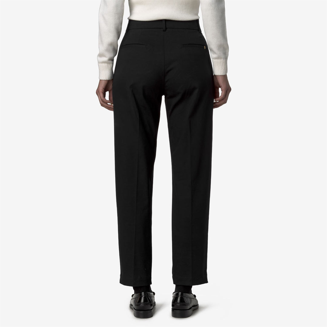 Pantalones chinos negros para mujer con elástico y bolsillos laterales main