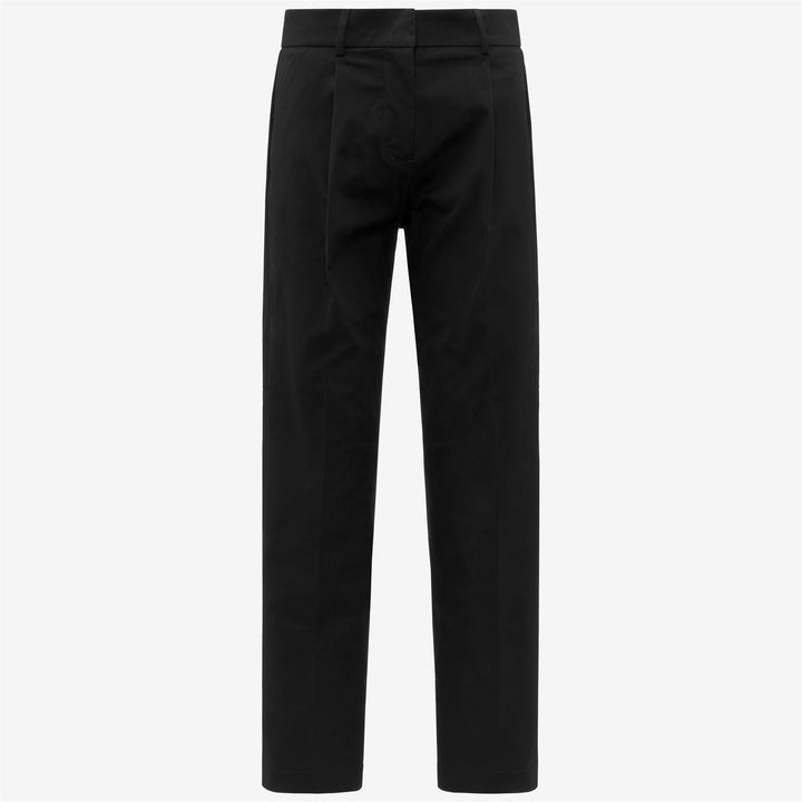 Pantalones chinos negros para mujer con elástico y bolsillos laterales 1