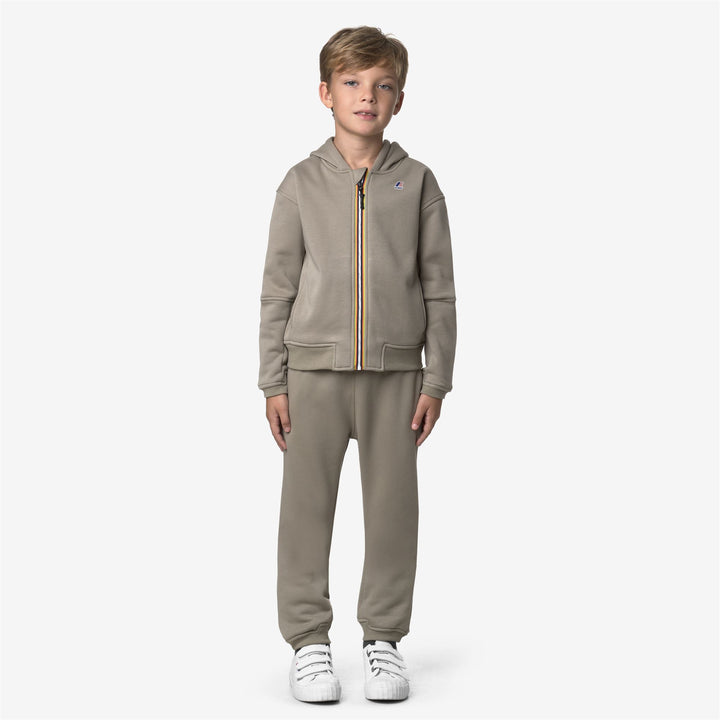 Green unisex Kids' Brushed Cotton Sport Trousers with Pockets 3