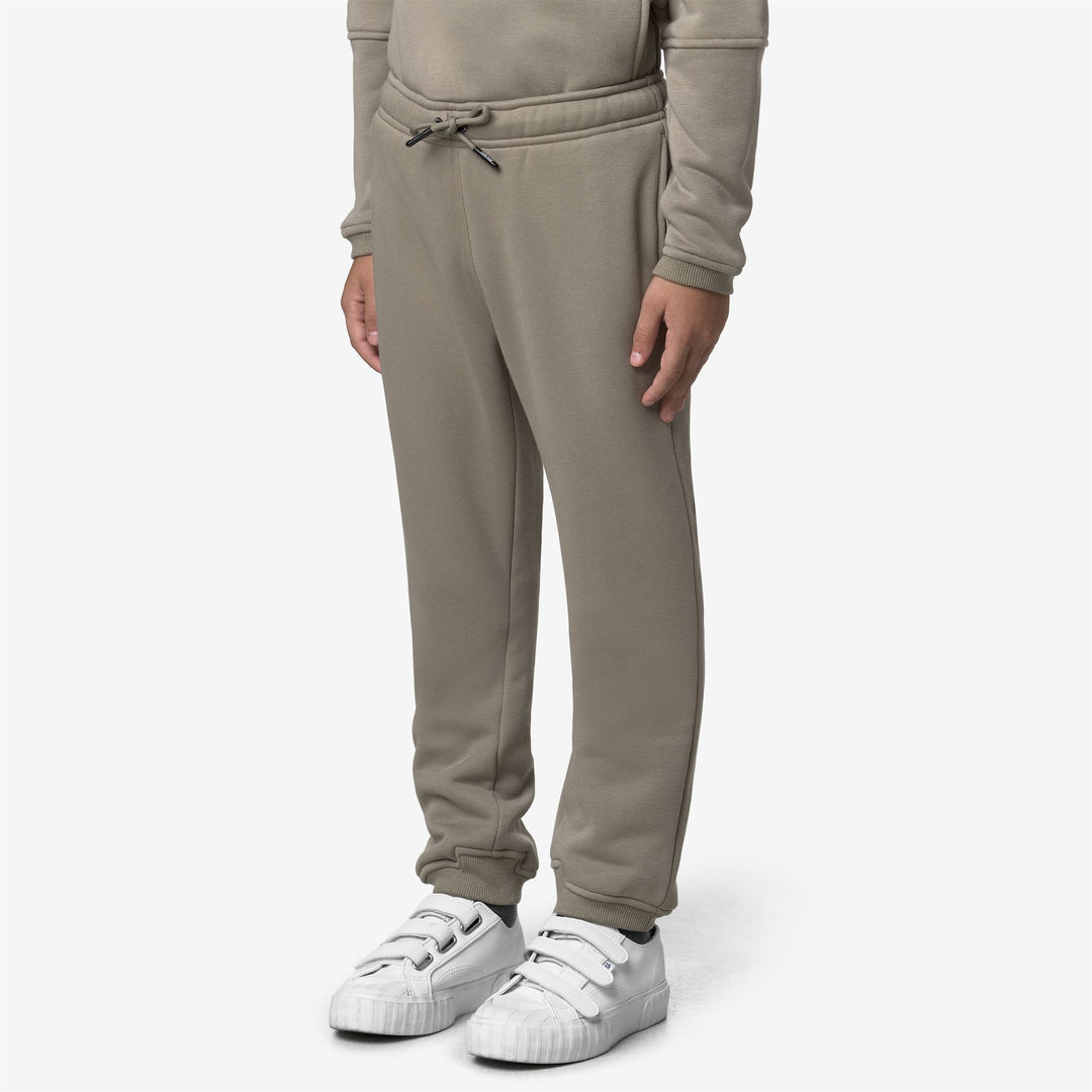 Green unisex Kids' Brushed Cotton Sport Trousers with Pockets main