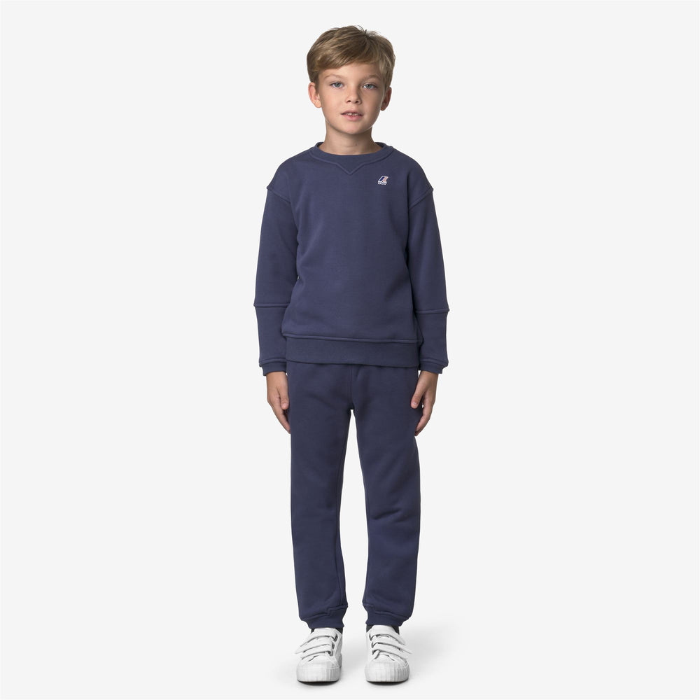 Deep blue Unisex Kids' Brushed Cotton Sport Trousers 02