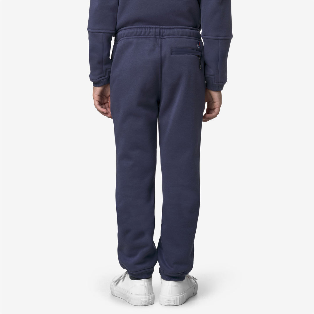 Pantaloni sportivi unisex in cotone spazzolato blu scuro per bambini main