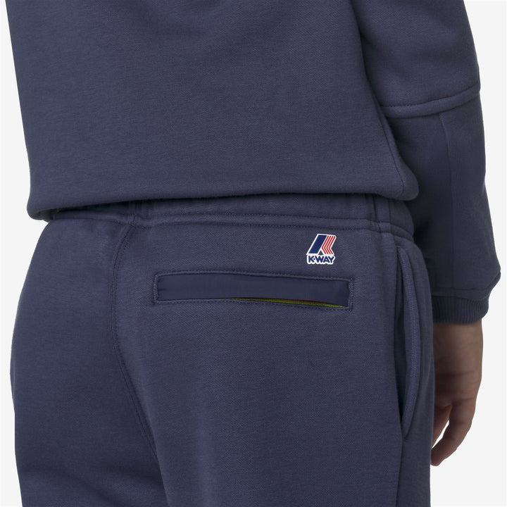 Pantaloni sportivi unisex in cotone spazzolato blu scuro per bambini 2