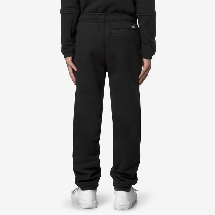 Pantaloni sportivi unisex in pile spazzolato per bambini, neri 5