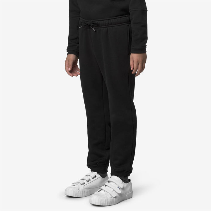 Pantaloni sportivi unisex in pile spazzolato per bambini, neri 4