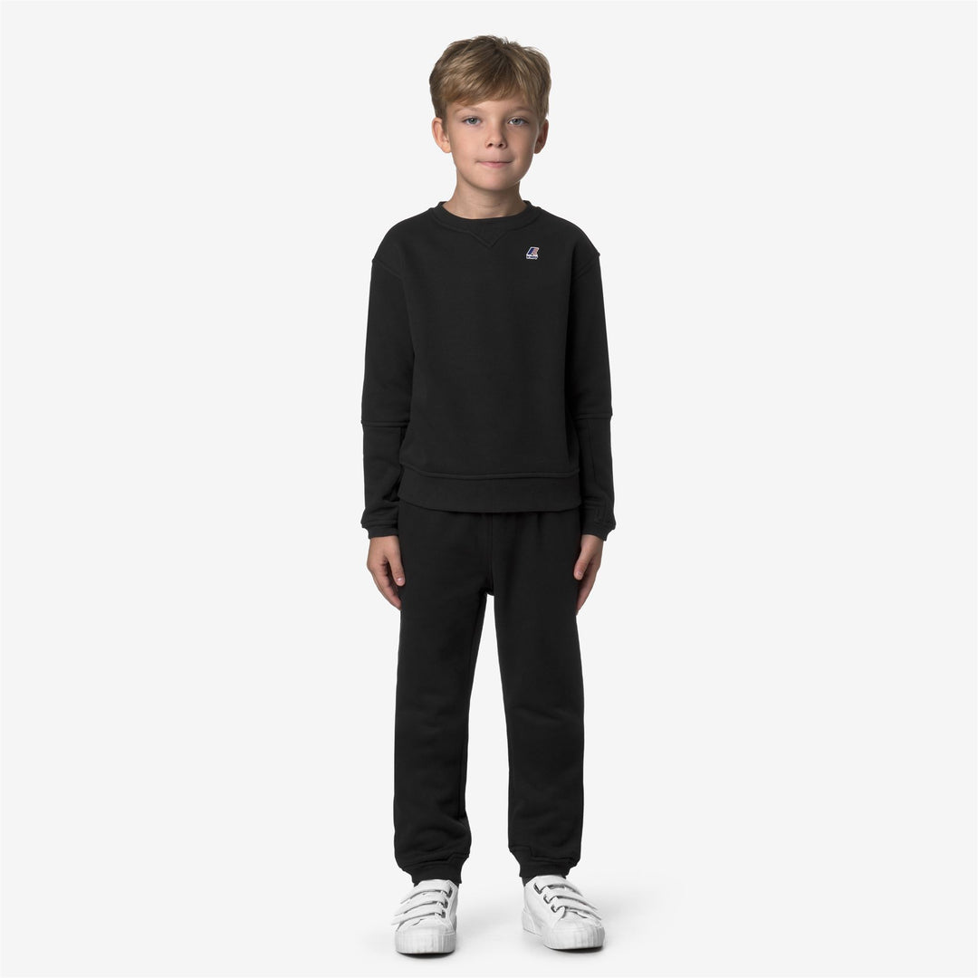 Pantaloni sportivi unisex in pile spazzolato per bambini, neri main