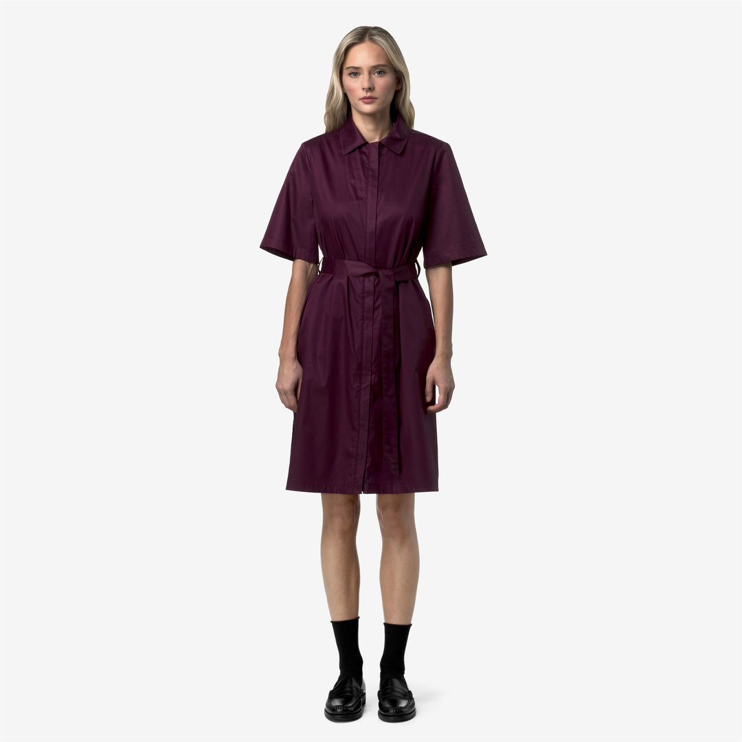 NOUAILLE SHINY COTTON Vestidos Corto Mujer Violet Mauve Wine 01