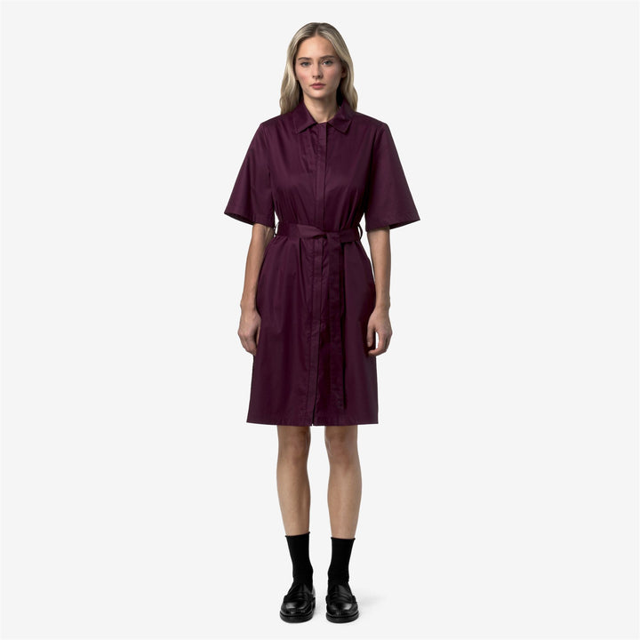 NOUAILLE SHINY COTTON Vestidos Corto Mujer Violet Mauve Wine 1