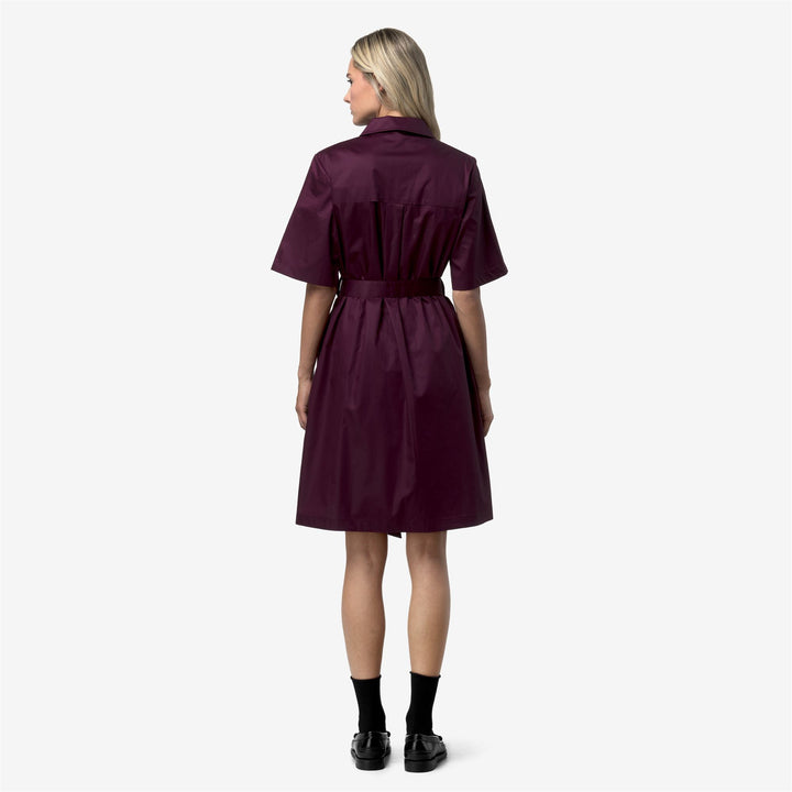 NOUAILLE SHINY COTTON Vestidos Corto Mujer Violet Mauve Wine 3