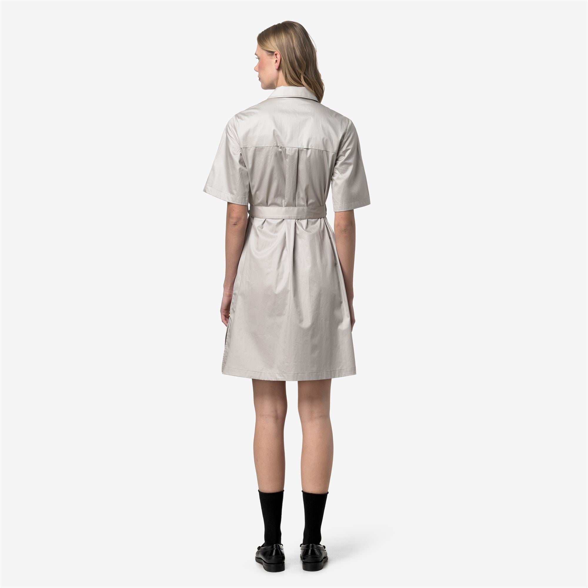 Dresses_Woman_NOUAILLE SHINY COTTON_Short_BEIGE LT - Commercial 6