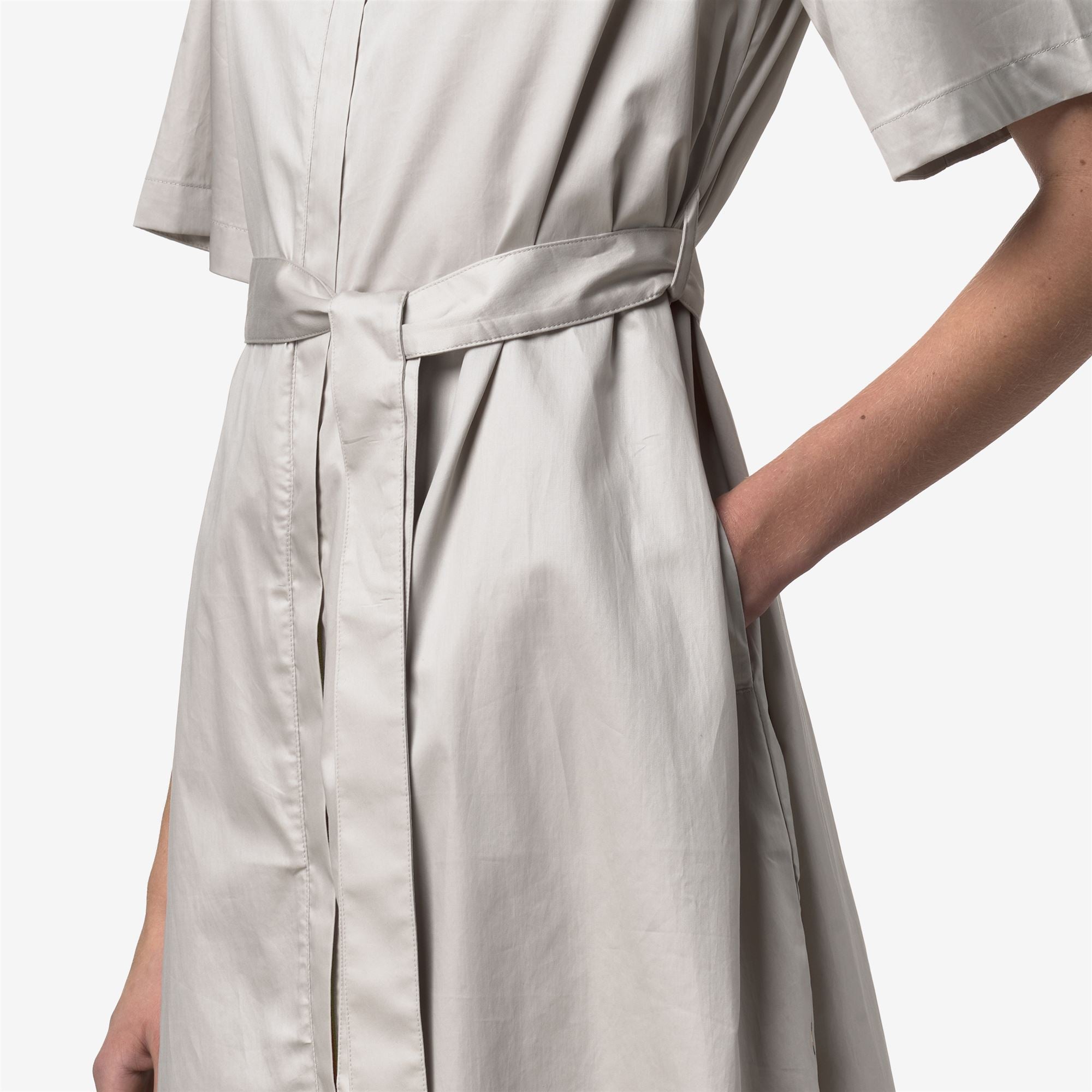 Dresses_Woman_NOUAILLE SHINY COTTON_Short_BEIGE LT - Commercial 7