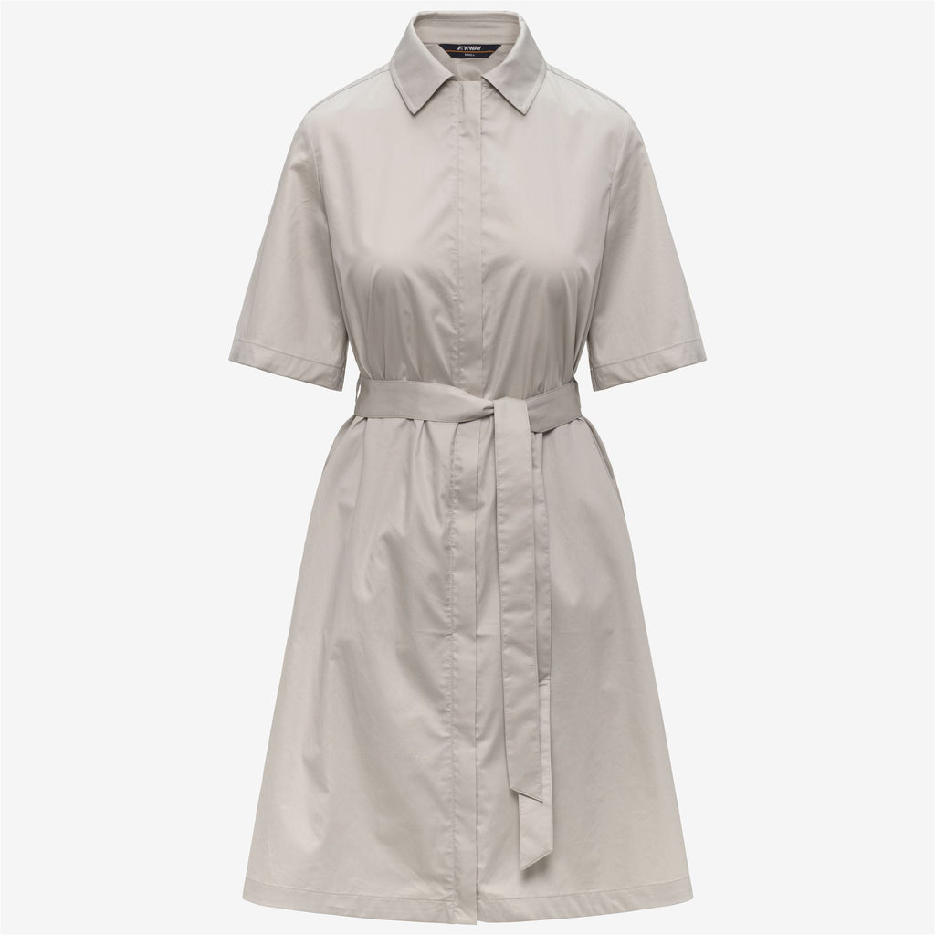 Dresses_Woman_NOUAILLE SHINY COTTON_Short_BEIGE LT - Commercial 1