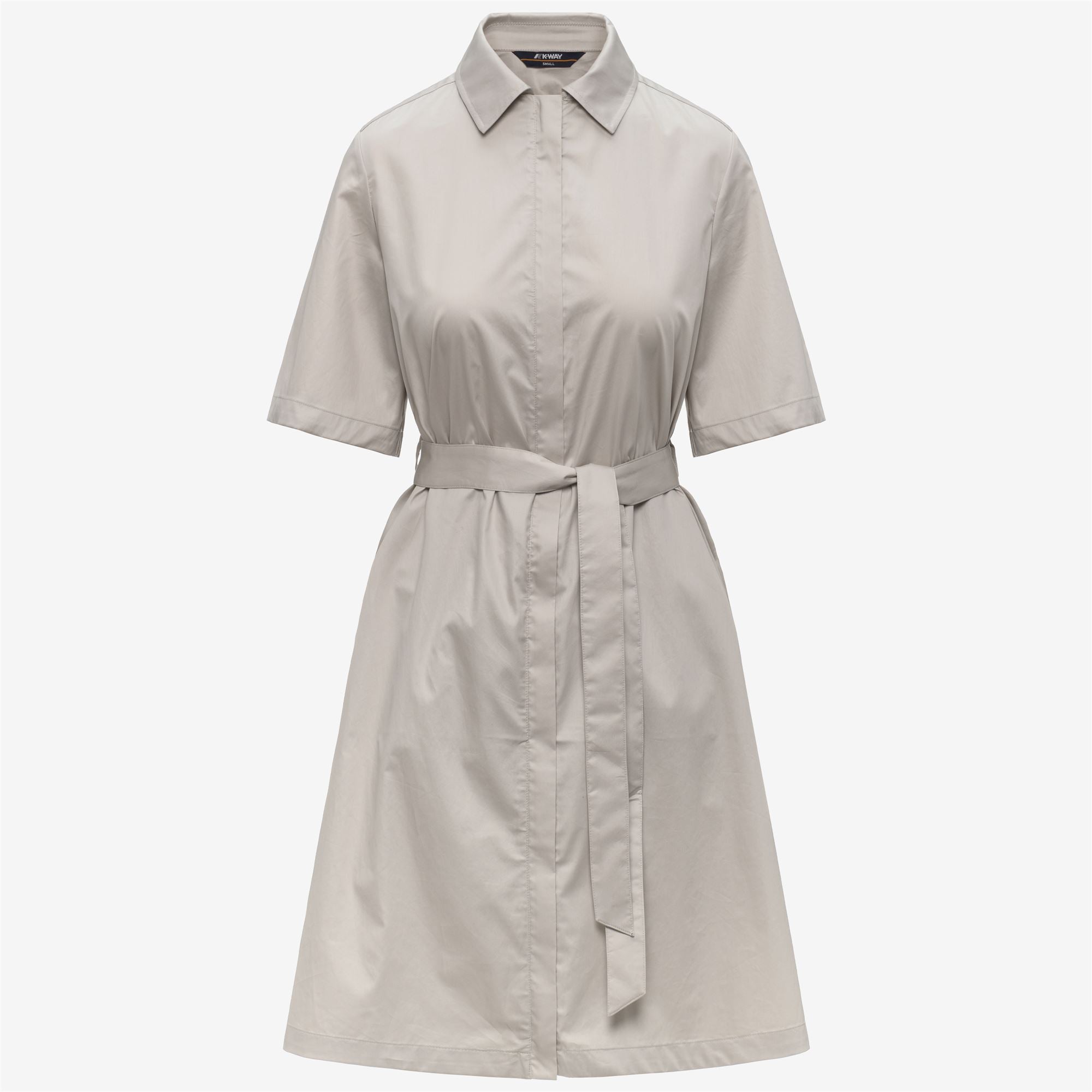 Dresses_Woman_NOUAILLE SHINY COTTON_Short_BEIGE LT - Commercial 1