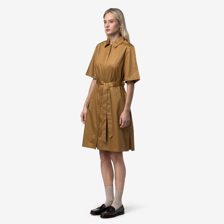 NOUAILLE SHINY COTTON Vestidos Corto Mujer Brown Bistre 2