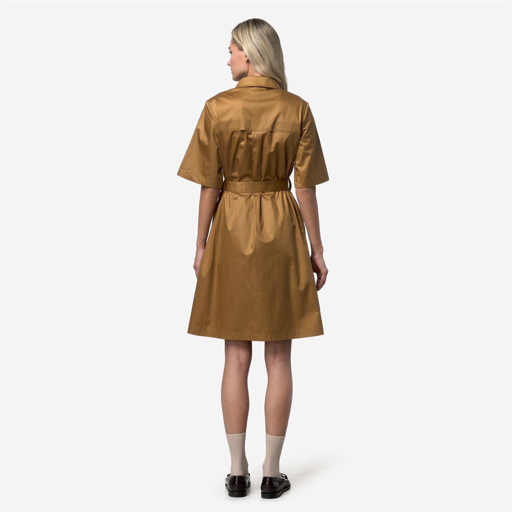 Dresses_Woman_NOUAILLE SHINY COTTON_Short_Brown Bistre - Commercial 6