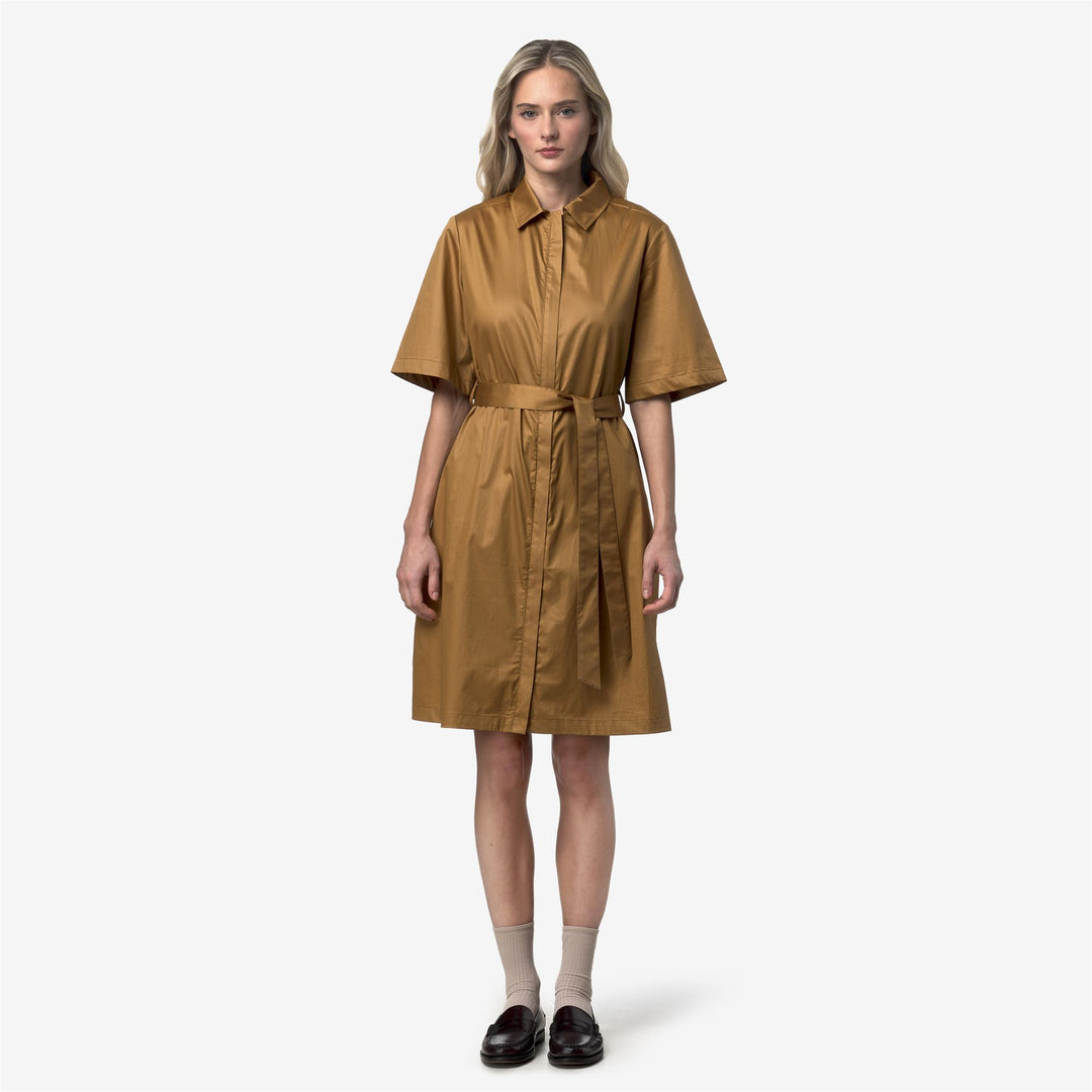 NOUAILLE SHINY COTTON Vestidos Corto Mujer Brown Bistre 01