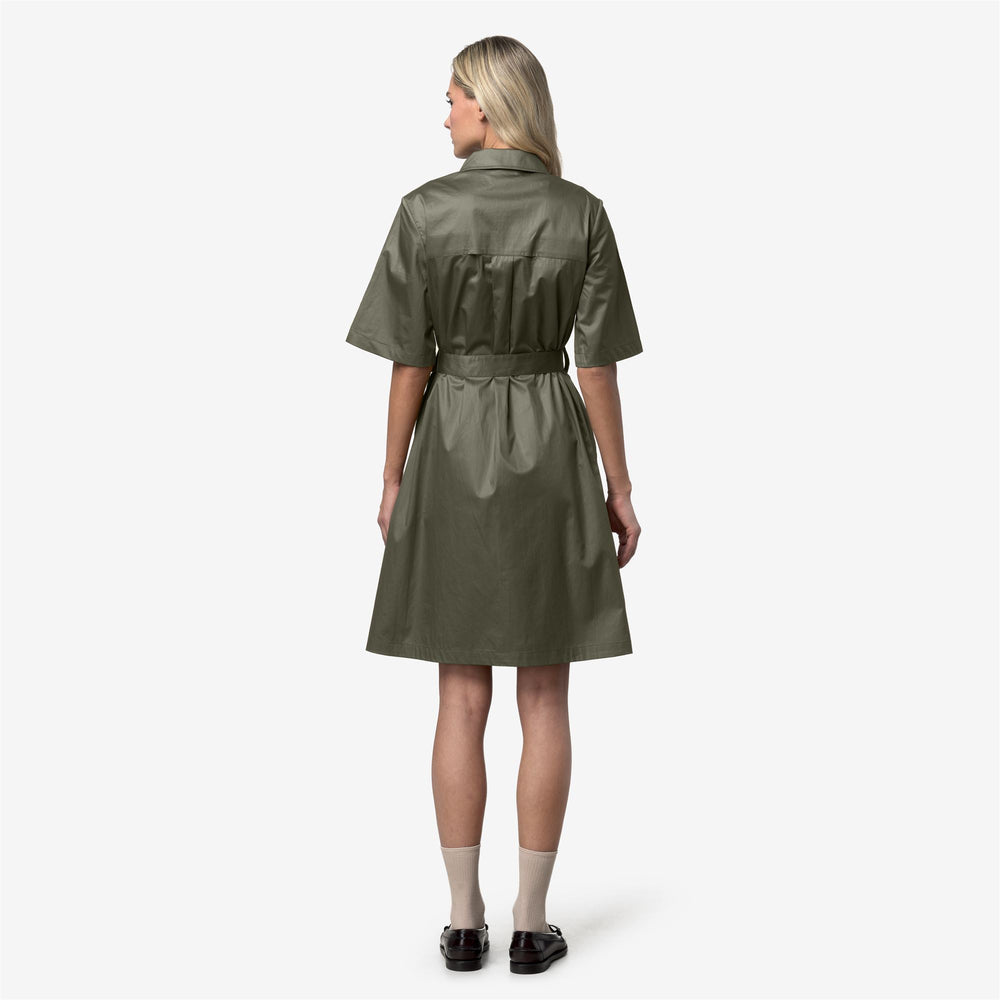 NOUAILLE SHINY COTTON Vestidos Corto Mujer Green Lichen 02