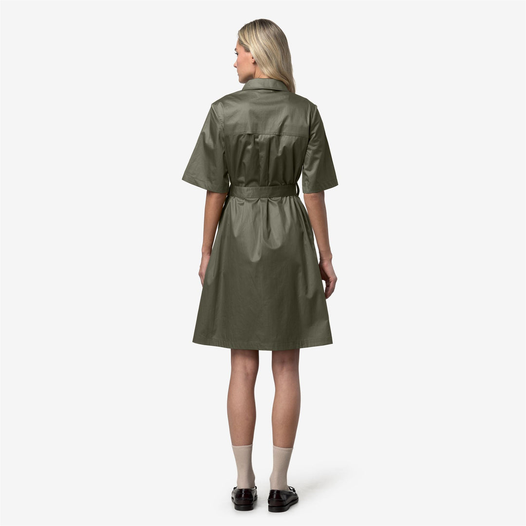 NOUAILLE SHINY COTTON Vestidos Corto Mujer Green Lichen main