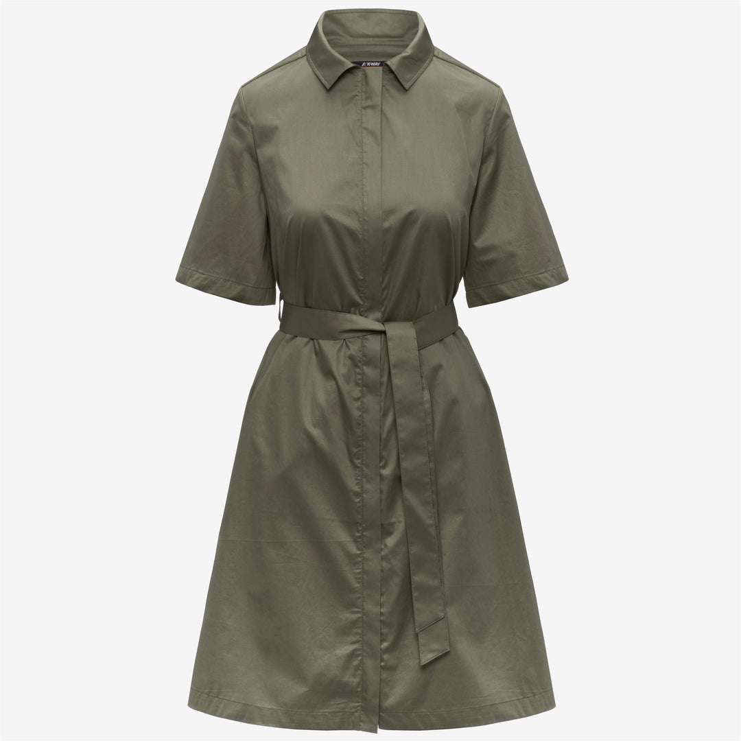 NOUAILLE SHINY COTTON Vestidos Corto Mujer Green Lichen main