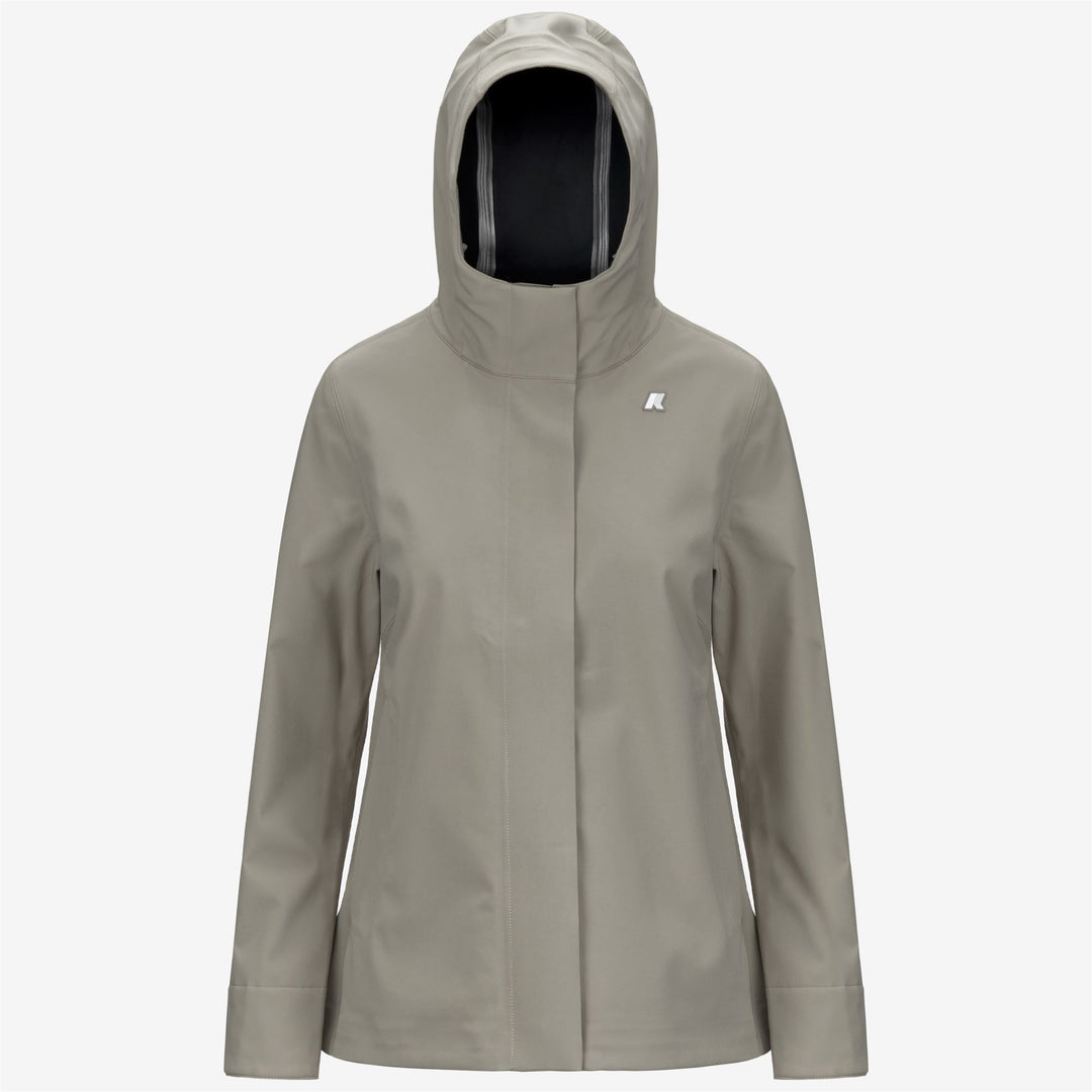 Green women's Mid-Length Insulated Jacket with 3-Layer Fabric 01