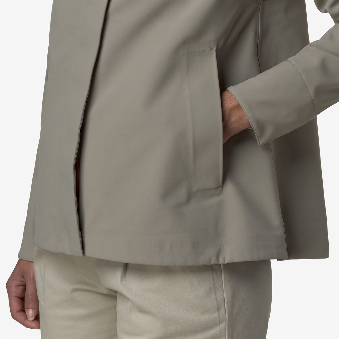 Green women's Mid-Length Insulated Jacket with 3-Layer Fabric main